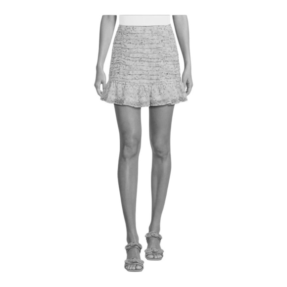 GB Gianni Bini Floral Printed Chiffon Gathered Mini Skirt in Pink NWT - Picture 4 of 8